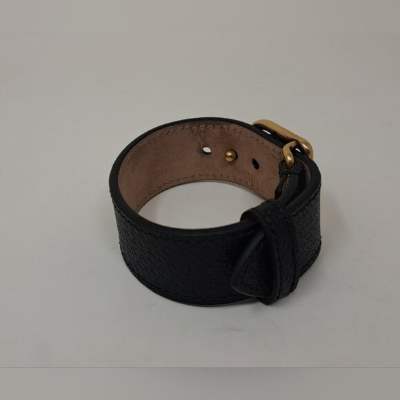 Gucci Marmont Double G Wrap Bracelet Cuff Pebbled Leather Italy Adjustable - Picture 6 of 16